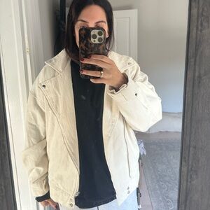 THE FRANKIE SHOP LINEN MOTO JACKET